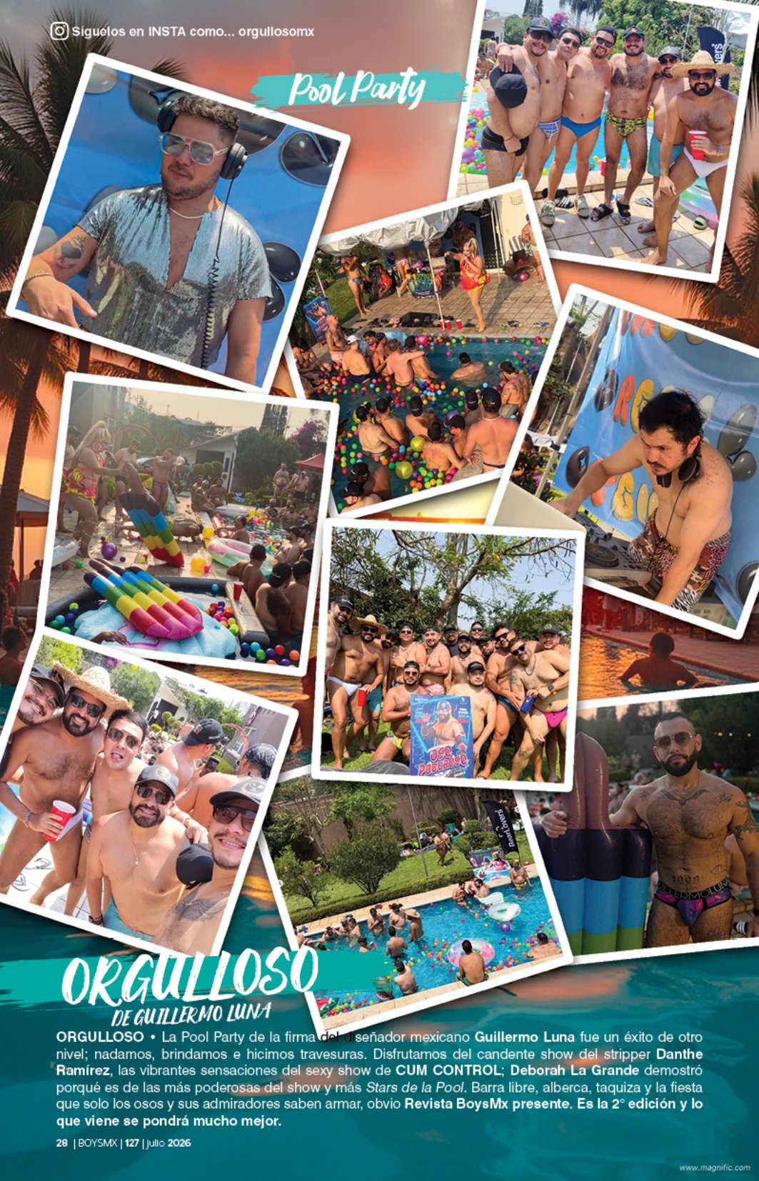 Orgulloso: la pool party de Guillermo Luna que encendió el verano